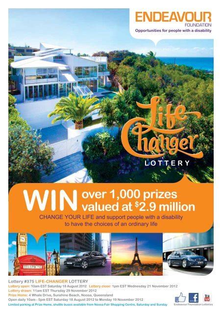 endeavour foundation lottery